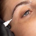 woman going through microblading treatment