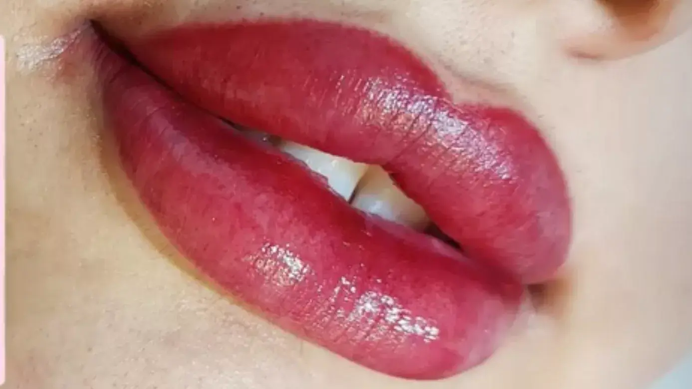 lip redness after shading