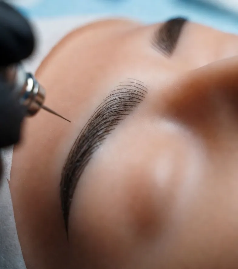 Microblading Eyebrows Practice on Artificial Skin