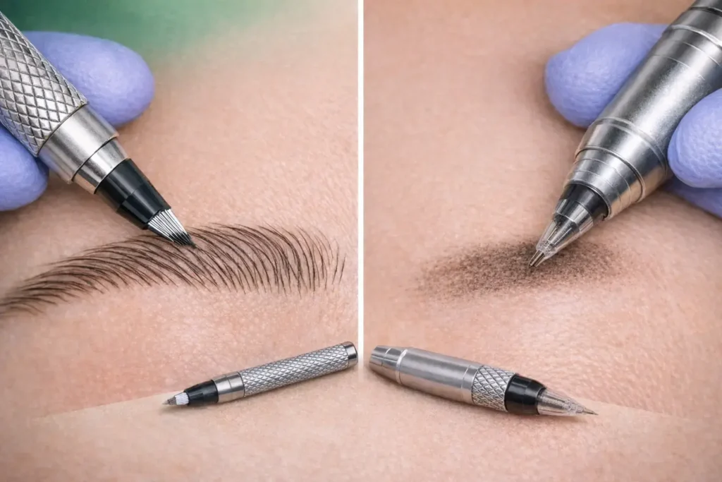 manual vs machine microblading