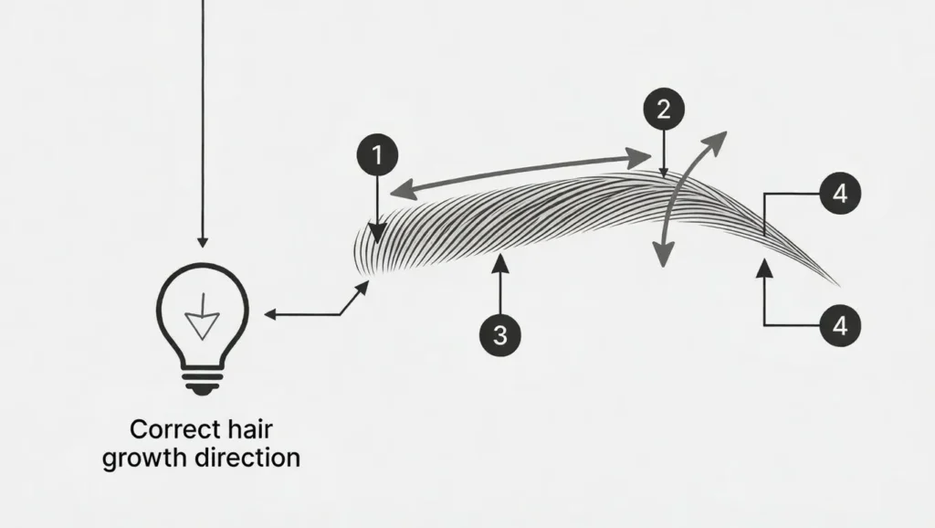 microblading stroke pattern guide
