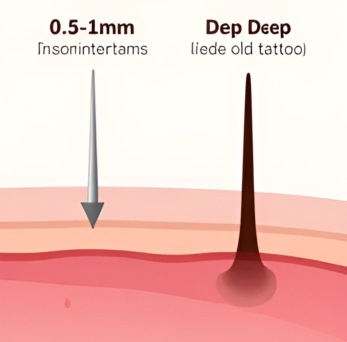 Correct Needle Depth for PMU Machine in Lash Line Enhancement