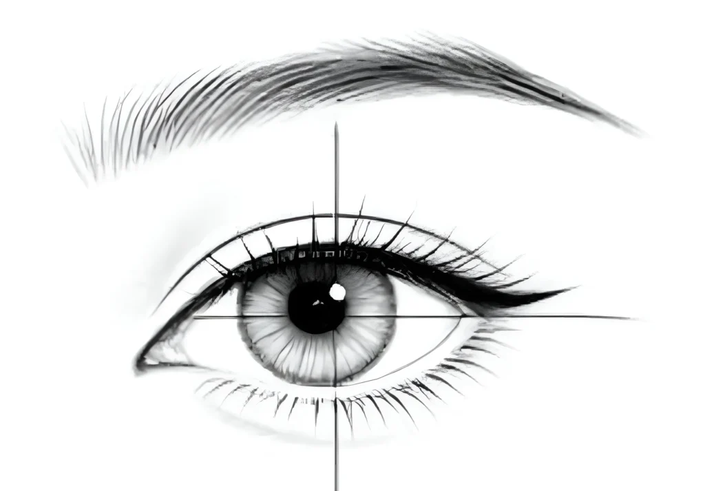 Lash Line Tattoo Design and Symmetry with Open Eyes